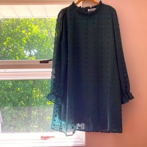 Adibosy Women Dress Long Sleeve: Mini Dresses for Womens Swiss Dot Chiffon